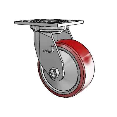 4 Series 2 Inch Wide Top Plate Swivel Caster Caster with 5 x 2 Moldon Polyurethane (Aluminum Core) Wheel