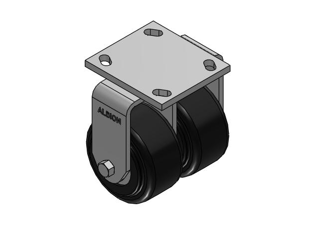 115 Series Top Plate Rigid Black Caster with 4 x 2 NX - Trionix High Impact Polymer Wheel