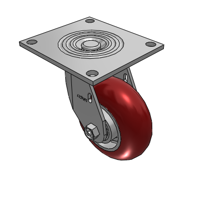 4 Series 2 Inch Wide Top Plate Swivel Caster with 5 x 2 CG Max Maroon Wheel
