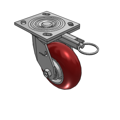 4 Series 2 Inch Wide Top Plate Swivel Caster with 5 x 2 CG Max Maroon Wheel