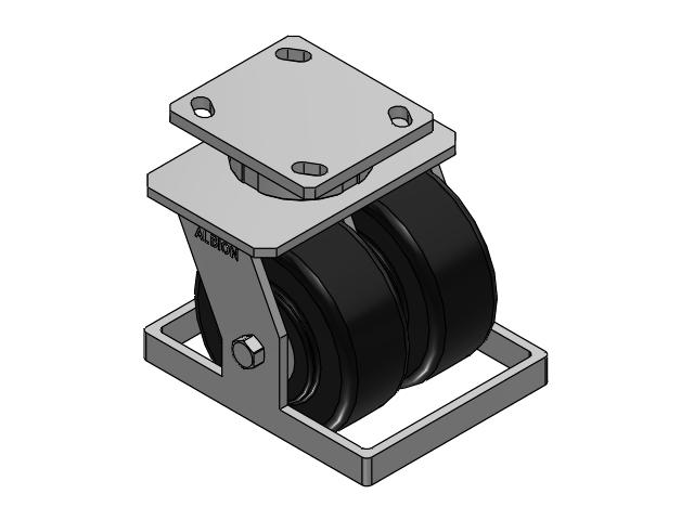 115 Series Top Plate Swivel Black Caster with 5 x 2 NX - Trionix High Impact Polymer Wheel