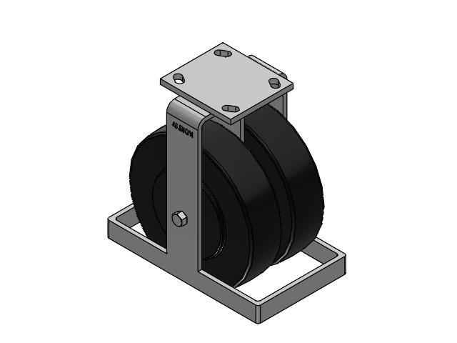 115 Series Top Plate Rigid Black Caster with 8 x 2 NX - Trionix High Impact Polymer Wheel