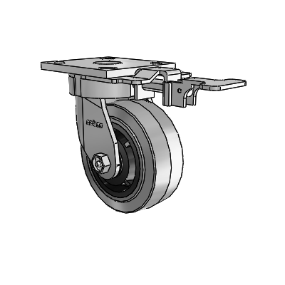 4 Series Kingpinless Casters Top Plate Swivel Caster with 5 x 2 Performa Rubber (Flat/Conductive) wheel