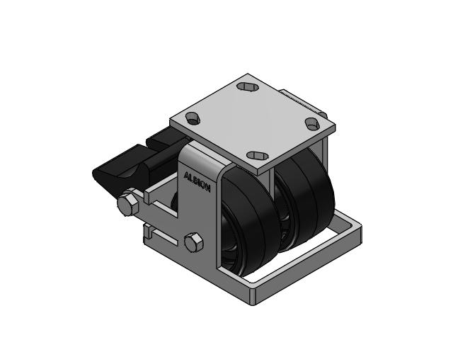 115 Series Top Plate Rigid Black Caster with 4 x 2 TM - Phenolic Wheel and Poly Lock Integrated Brake