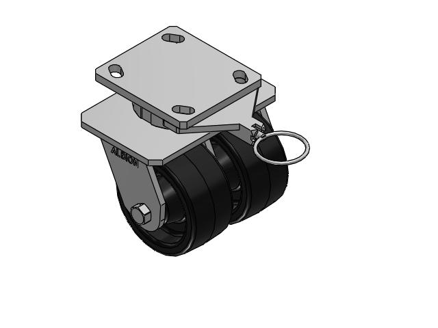 115 Series Top Plate Swivel Black Caster with 4 x 2 TM - Phenolic Wheel