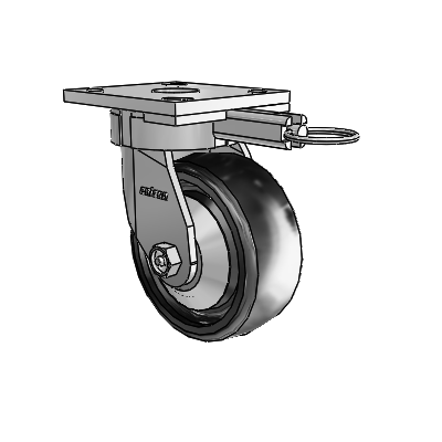 4 Series Kingpinless Casters Top Plate Swivel Caster with 5 x 2 Endura Solid Elastomer wheel