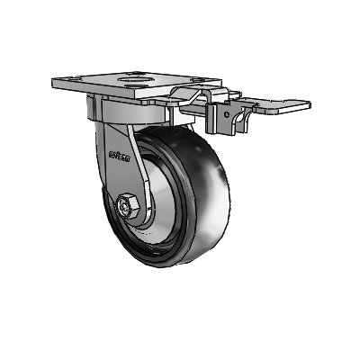 4 Series Kingpinless Casters Top Plate Swivel Caster with 5 x 2 Endura Solid Elastomer wheel