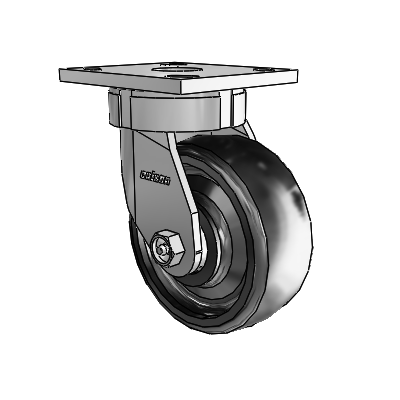 4 Series Kingpinless Casters Top Plate Swivel Caster with 5 x 2 Endura Solid Elastomer wheel