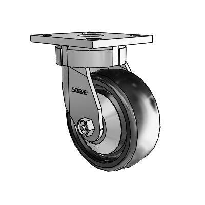 4 Series Kingpinless Casters Top Plate Swivel Caster with 5 x 2 Endura Solid Elastomer wheel