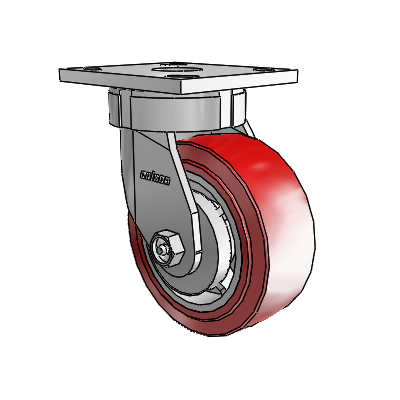 4 Series Kingpinless Casters Top Plate Swivel Caster with 5 x 2 Polyurethane HI-TECH wheel