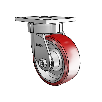 4 Series Kingpinless Casters Top Plate Swivel Caster with 5 x 2 Moldon Polyurethane (Aluminum Core) wheel