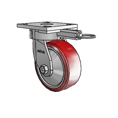Roulettes sans pivot de la série 4 – Roulette pivotante à plaque supérieure avec roue en polyuréthane Moldon 5 x 2 (noyau en aluminium)