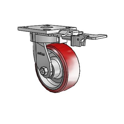 Roulettes sans pivot de la série 4 – Roulette pivotante à plaque supérieure avec roue en polyuréthane Moldon 5 x 2 (noyau en aluminium)