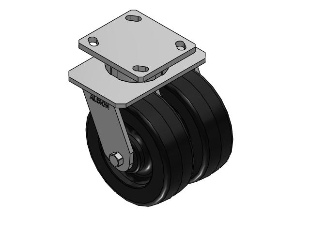 115 Series Top Plate Swivel Black Caster with 6 x 2 TM - Phenolic Wheel