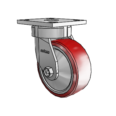 4 Series Kingpinless Casters Top Plate Swivel Caster with 5 x 2 Moldon Polyurethane (Aluminum Core) wheel