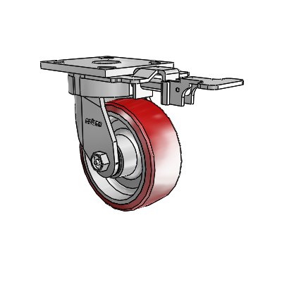 Roulettes sans pivot de la série 4 – Roulette pivotante à plaque supérieure avec roue en polyuréthane Moldon 5 x 2 (noyau en aluminium)