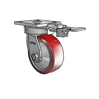 4 Series Kingpinless Casters Top Plate Swivel Caster with 5 x 2 Moldon Polyurethane (Aluminum Core) wheel