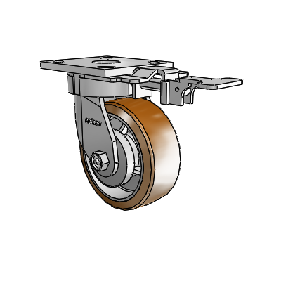 4 Series Kingpinless Casters Top Plate Swivel Caster with 5 x 2 Moldon Nylon (Aluminum Core) wheel