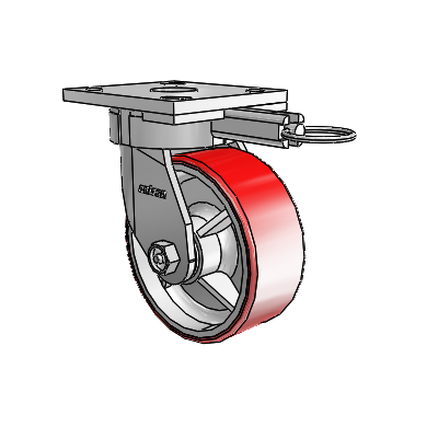 4 Series Kingpinless Casters Top Plate Swivel Caster with 5 x 2 Moldon Polyurethane (Cast Iron Core) wheel