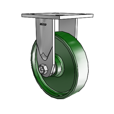 4 Series 1 1/2" Casters Top Plate Rigid Zinc with 6 x 1.5 Cast Iron Wheel