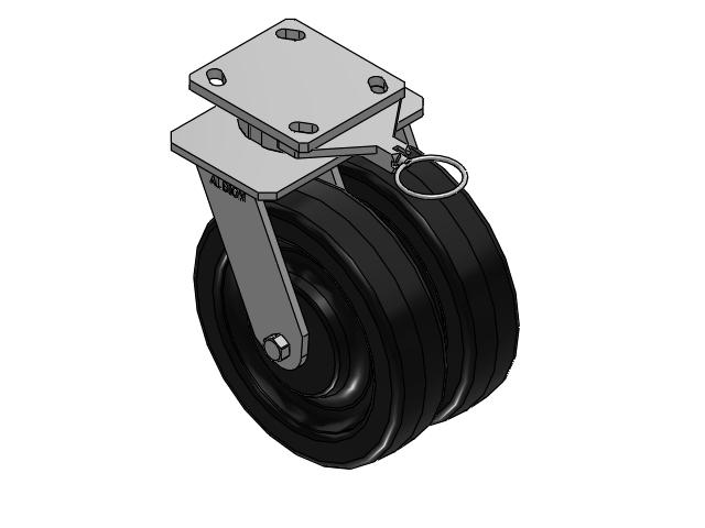 115 Series Top Plate Swivel Black Caster with 8 x 2 TM - Phenolic Wheel