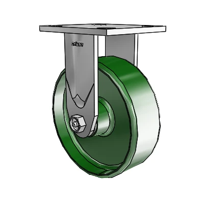4 Series Kingpinless Casters Top Plate Rigid Caster with 6 x 2 Cast Iron wheel