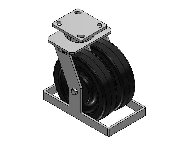 115 Series Top Plate Swivel Black Caster with 8 x 2 TM - Phenolic Wheel