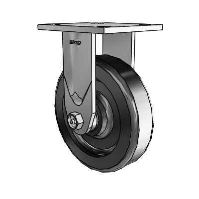 4 Series 1 1/2" Casters Top Plate Rigid Zinc with 6 x 1.5 Phenolic Wheel
