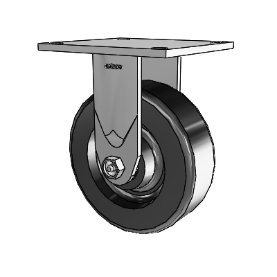 Série 4 : roulettes de 2 pouces de large, à plaque supérieure rigide, avec roue en phénolique de 6 x 2