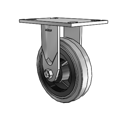 4 Series 1 1/2" Casters Top Plate Rigid Zinc with 6 x 1.5 Performa Rubber (Flat/Conductive) Wheel