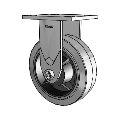 4 Series 2 Inch Wide Casters Top Plate Rigid Caster with 6 x 2 Performa Rubber (Flat/Conductive) Wheel