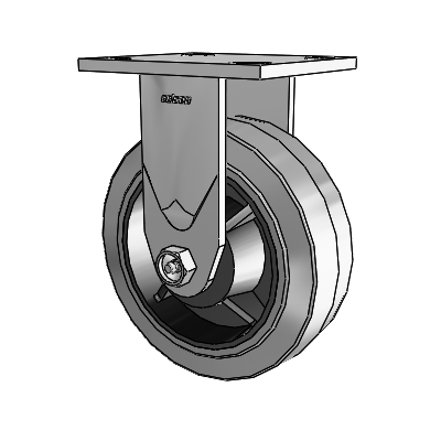 4 Series 2 Inch Wide Casters Top Plate Rigid Caster with 6 x 2 Performa Rubber (Flat/Conductive) Wheel