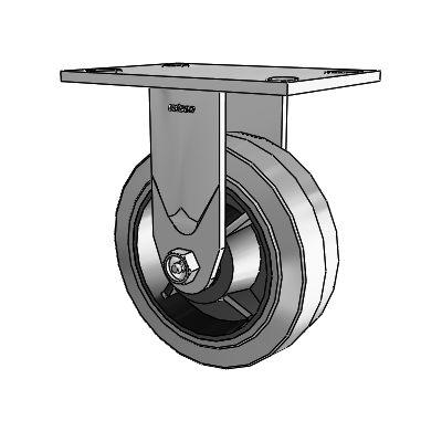 4 Series 2 Inch Wide Casters Top Plate Rigid Caster with 6 x 2 Performa Rubber (Flat/Conductive) Wheel