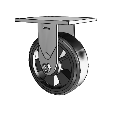 4 Series 2 Inch Wide Casters Top Plate Rigid Caster with 6 x 2 Trans-forma LT (Flat) Wheel