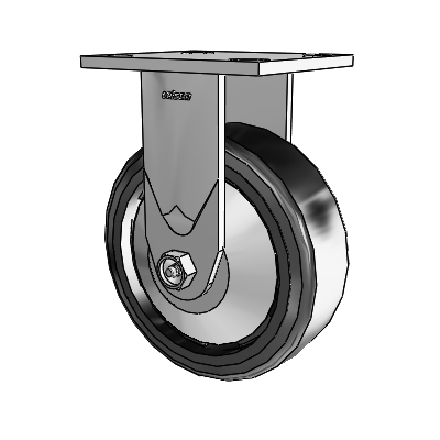 4 Series 2 Inch Wide Casters Top Plate Rigid Caster with 6 x 2 Trans-forma LT (Flat) Wheel