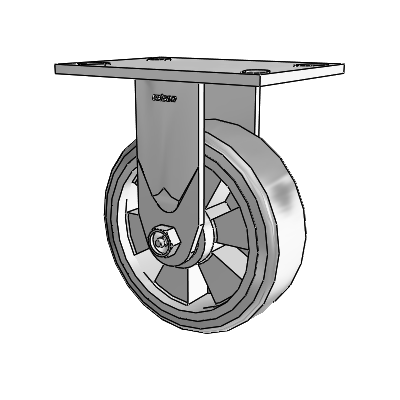 4 Series 2 Inch Wide Casters Top Plate Rigid Caster with 6 x 2 Trans-forma (Flat) Wheel