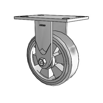 4 Series 2 Inch Wide Casters Top Plate Rigid Caster with 6 x 2 Trans-forma (Flat) Wheel