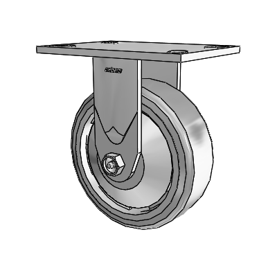 4 Series 2 Inch Wide Casters Top Plate Rigid Caster with 6 x 2 Trans-forma HD (Flat) Wheel