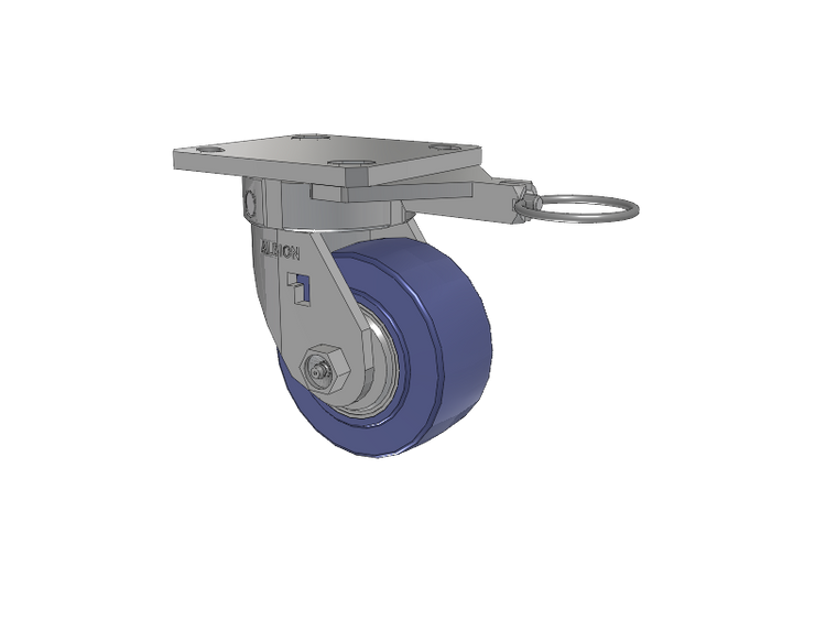 120 Series Top Plate Swivel Caster with 4 x 2 Blue HF - HydroTech (Flat) Wheel