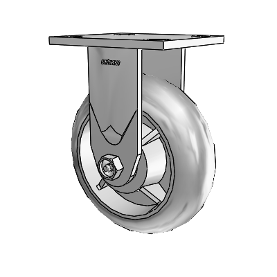 4 Series 2 Inch Wide Casters Top Plate Rigid Caster with 6 x 2 Performa Rubber (Round) Wheel