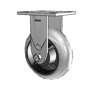 Série 4 : roulettes de 2 pouces de large, à plaque supérieure rigide, avec roue en caoutchouc Performa 6 x 2 (ronde/conductrice)