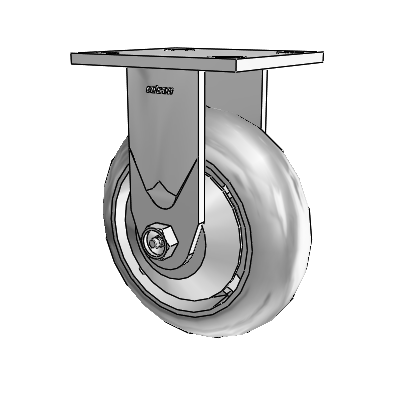 4 Series 2 Inch Wide Casters Top Plate Rigid Caster with 6 x 2 Performa Rubber (Round) Wheel