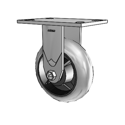 4 Series 2 Inch Wide Casters Top Plate Rigid Caster with 6 x 2 Performa Rubber (Round/Conductive) Wheel