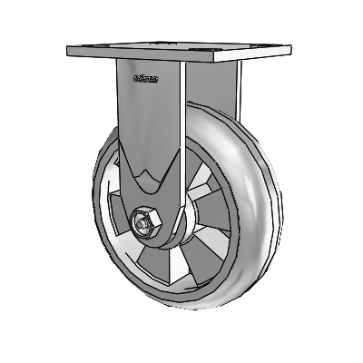 4 Series 2 Inch Wide Casters Top Plate Rigid Caster with 6 x 2 Trans-forma HD (Round) Wheel