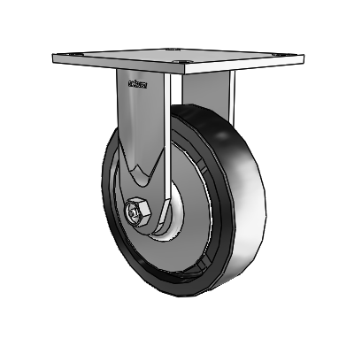 4 Series 1 1/2" Casters Top Plate Rigid Zinc with 6 x 1.5 Polyolefin Wheel