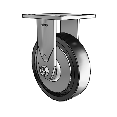 4 roulettes de la série 1 de 1 1/2", plaque supérieure rigide en zinc avec roue en polyoléfine de 6 x 1,5