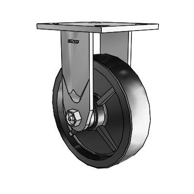 4 Series 1 1/2" Casters Top Plate Rigid Zinc with 6 x 1.5 Polyolefin Wheel