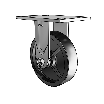4 Series 1 1/2" Casters Top Plate Rigid Zinc with 6 x 1.5 Polyolefin Wheel