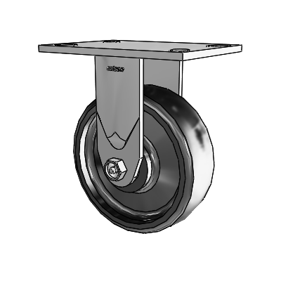 4 Series 2 Inch Wide Casters Top Plate Rigid Caster with 6 x 2 Endura Solid Elastomer Wheel
