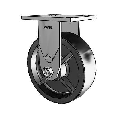 4 Series 2 Inch Wide Casters Top Plate Rigid Caster with 6 x 2 Polyolefin Wheel